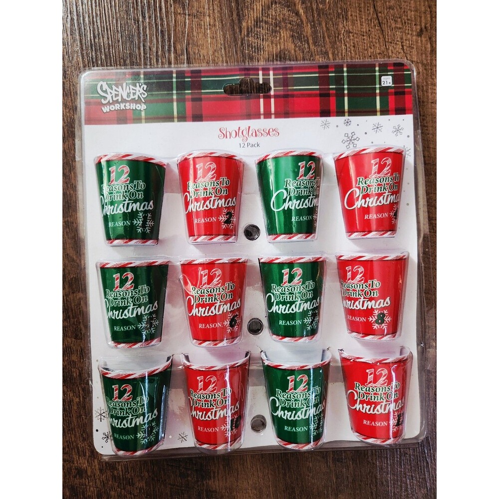 Spencer's 12 Days of Christmas dirty shot glasses